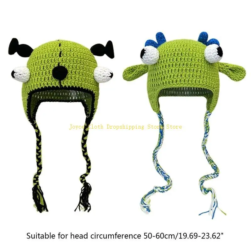 قبعة كوسبلاي للأطفال البالغين بتصميم كرتوني على شكل وحش قبعة شتوية قابلة للطي 10CD #6