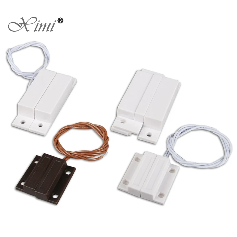 2pcs MC-38 MC38 Wired Door Window Sensor Switch Magnetic Alarm 330MM Length 100V DC Normally-Closed NC For Home Safe