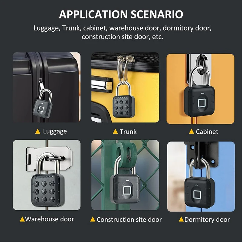 Electronic Lock Tuya Bluetooth Fingerprint Padlock Digital Luggage Lock APP Temporary Password Remotely IP67 Decompression Toys gallery 3