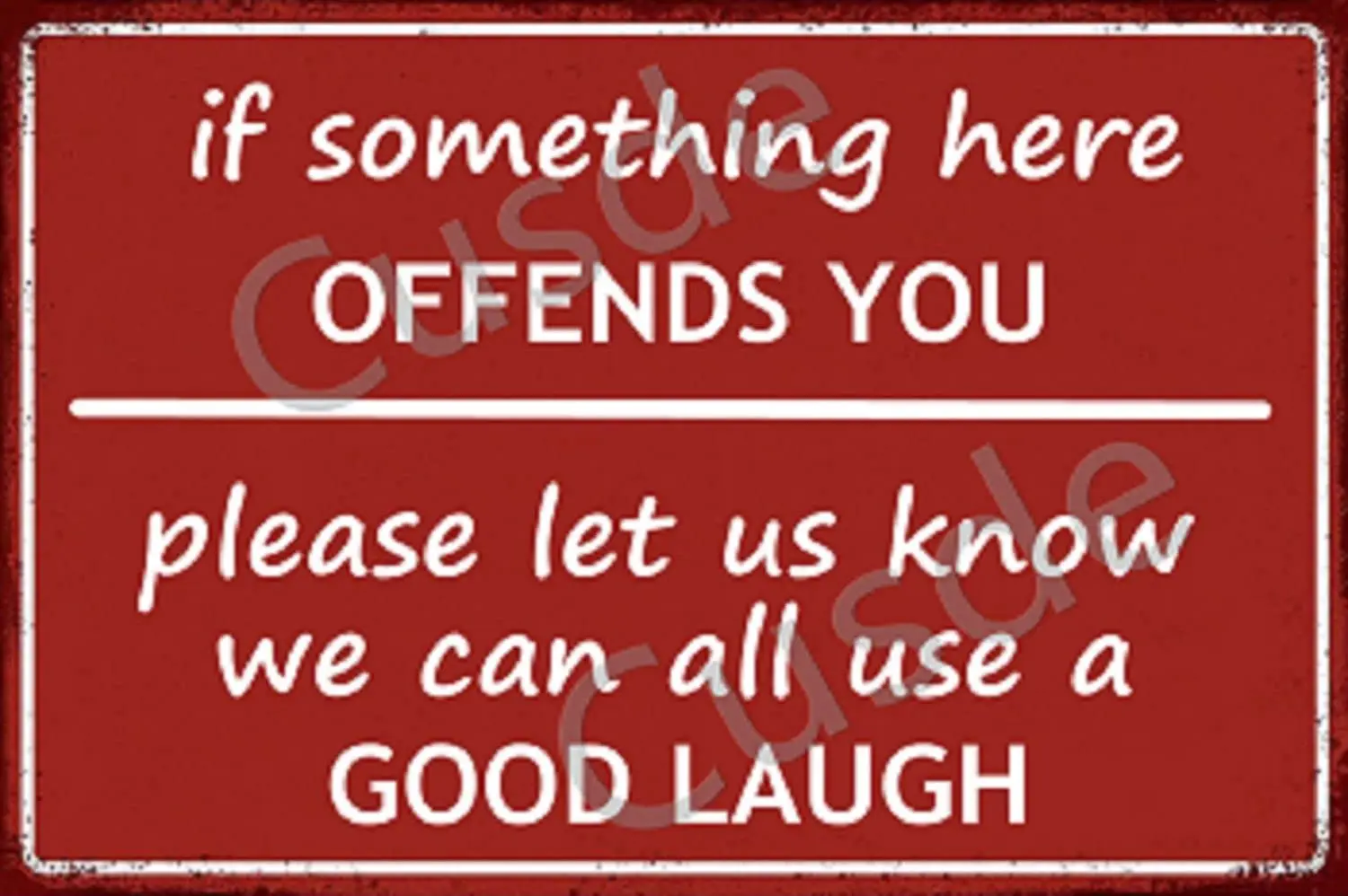Cusde If Something Here Offends You Metal Tin Sign Funny Wall Decor Posters Vintage Retro Decorations for Coffee Bar Garage sign