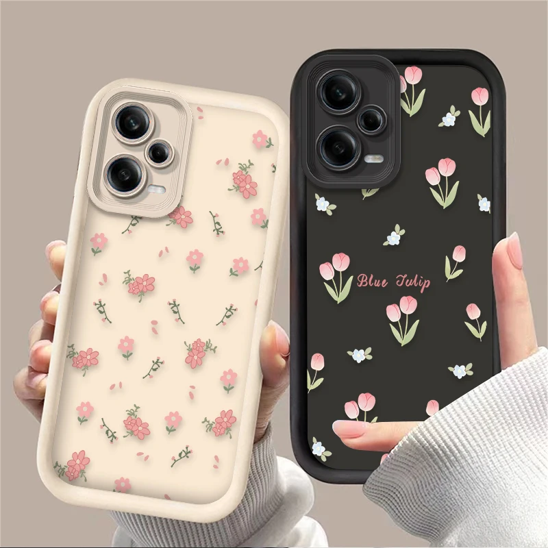 Retro Tulip Flower Phone Case for Xiaomi Redmi Note 13 14 14S 12 11 Pro Plus 5G 12S 11S 10S 10 9 Redmi 14C 13C 12C 12 4G Cover
