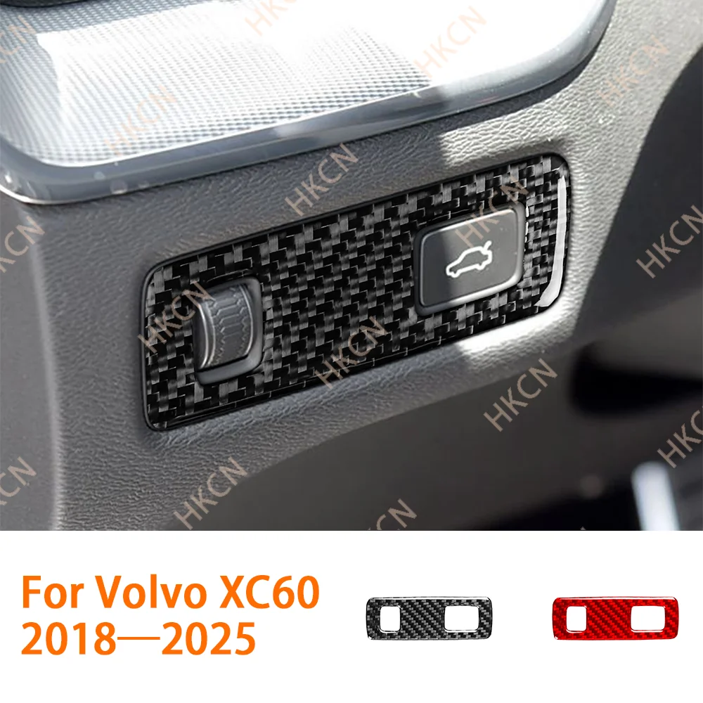 

Задняя панель переключателя багажника, автомобильные аксессуары, внутренняя крышка, наклейка для Volvo XC60 2018-2025, модификация из углеродного волокна