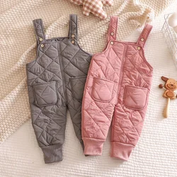 Baby Thicken Warm Pants Kids Windproof Down Trousers Boys Girls Rompers Toddler Casual Trousers 2023 New Autumn Winter Pants