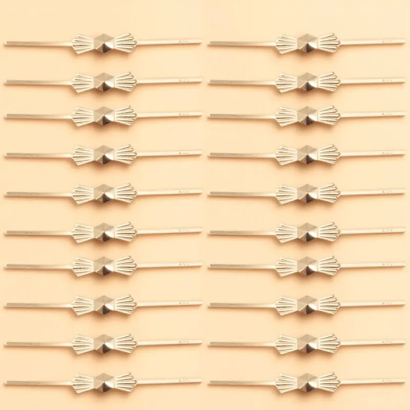 

200Pcs Chandelier Crystal Connectors Bow Tie Clips Golden Metal Lamp Parts for Home Office Use Reusable Crystal Fastening Pins
