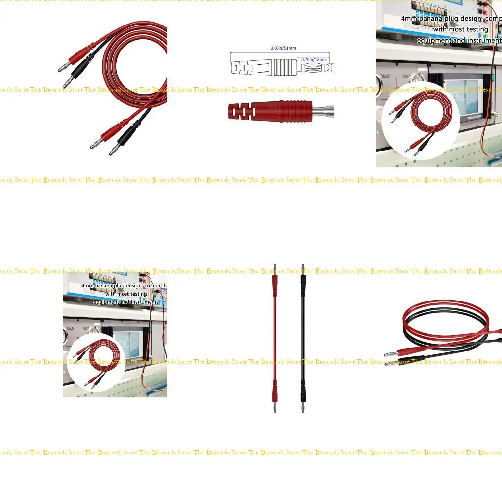 

12PF Upgrades Double Molded 4mm Banana Plugs Test Cord High Conductivity for Multimeter