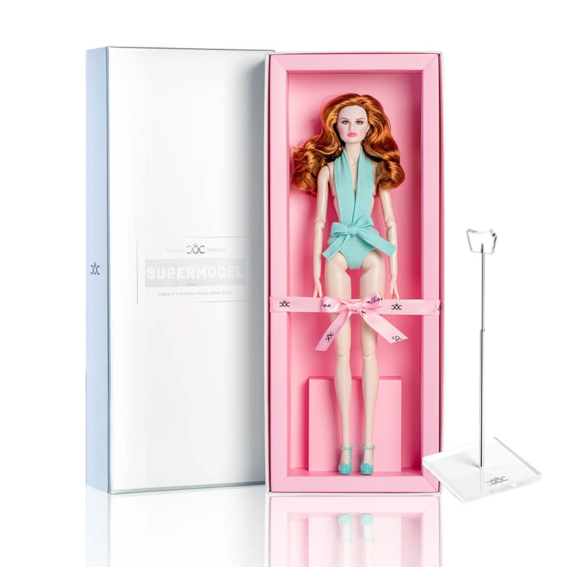 32cm Supermodel Doll With Clothes With Doll Holder Suit Fashion Swim suit Candy Color Princess Dress DIY Toys Collector Gift Box