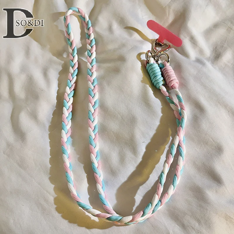 Colorido Crossbody Long Phone Strap Corda Cadeia, Universal Keyring Keychain, saco pingente, iPhone, Huawei, Xiaomi