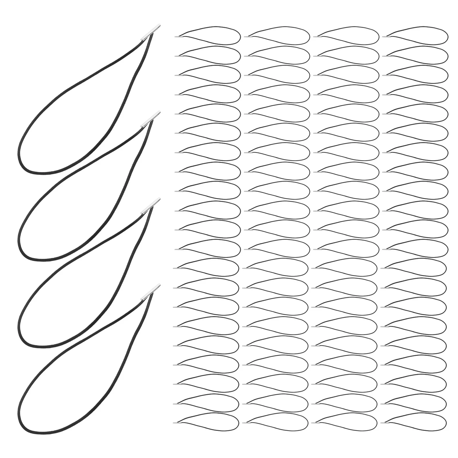 

100 шт. эластичный шнур, черная эластичная веревка, круглая 4,9-дюймовая металлическая застежка, прочный ремешок для переплета, значок для ноутбука, сделай сам, меню, ремесло, эластичная