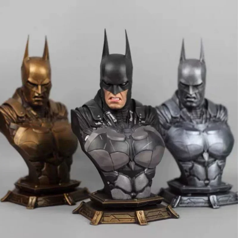 

Arkham Knight Bust Sculpture Dc Batman Figurine Replaceable Head Imitation Copper Statue Collectible Model Home Decor Gift