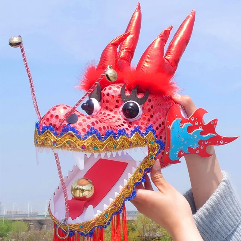 6m/8m 3D Dragon Head Double-sided Gilding Fitness Dance Dragon Swing Colored Silk Festival Gifts Stage Props Sports Toys