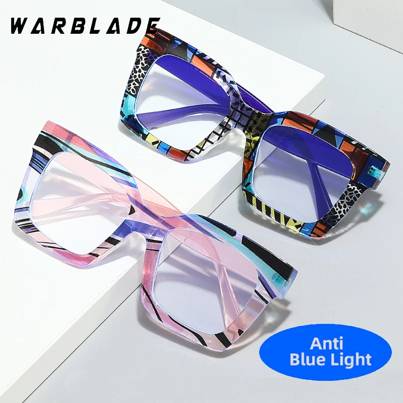 2025 Colorful Women's Square Anti Blue Light Blocking Glasses For Eye Health Fashion Unique Transparent Decorative Glasses Woman