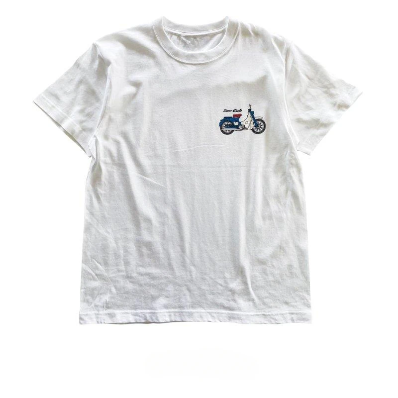 

T-shirt ONWORKS Super Cub One Point T-shirt Summer Luxury Brand Cotton Men's and Women's T-shirt Motorcycle Short Sleeve
