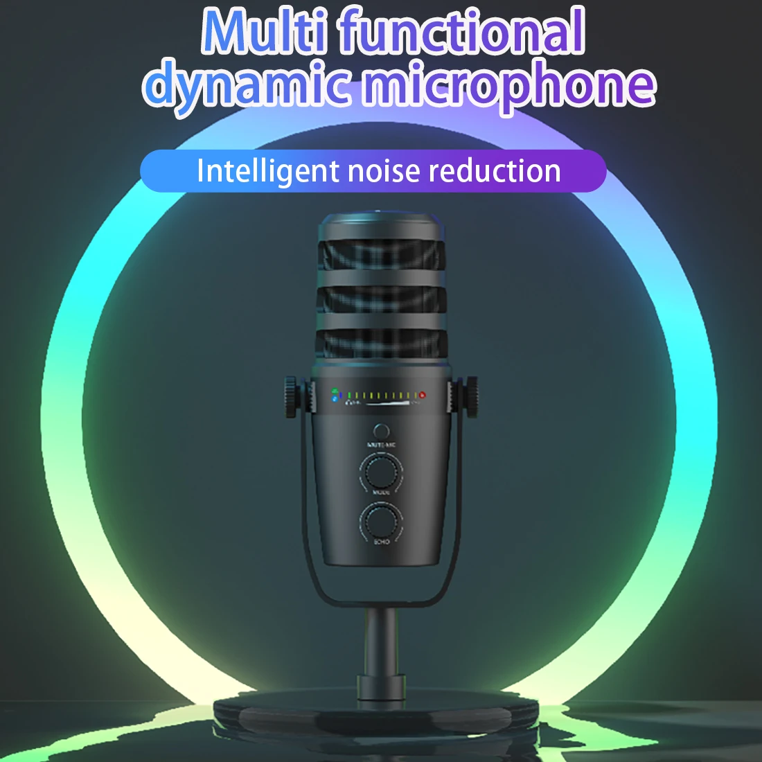 Professional USB Condenser Microphone Metal Reverb Noise-canceling Microphone For PC Recording Streaming Podcast Plug And Play