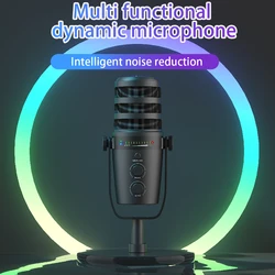 Professional USB Condenser Microphone Metal Reverb Noise-canceling Microphone For PC Recording Streaming Podcast Plug And Play