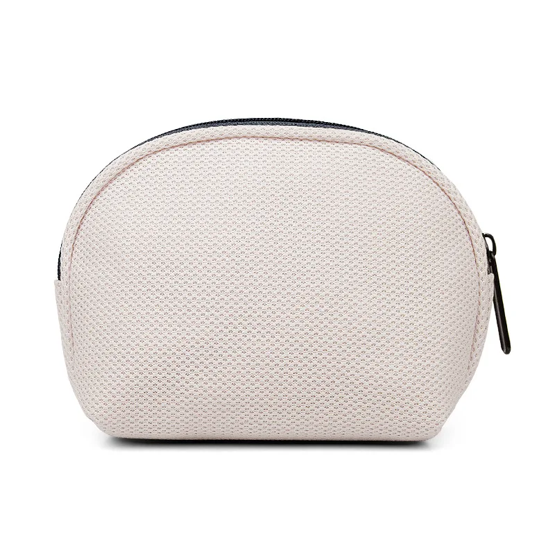5pcs Cosmetic Bags Air Cotton Mesh Half Moon Large Capacity Travel Light Protable Makeup Bag