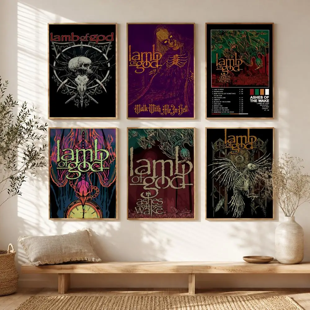 Groove Metal Band L-lamb Of God Poster All-match HD Waterproof Self-Adhesive Wall Art Sticker For Home Bedroom