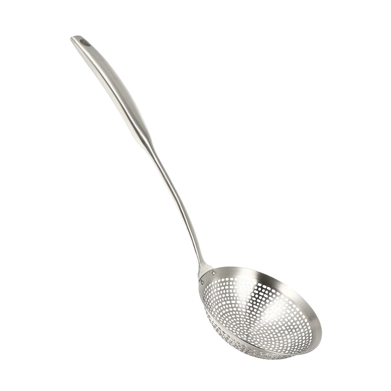 

Large Stainless Steel Fine Mesh Kitchen Strainer Reinforced Lengthened Handle Hanging Hole Rustproof Oil Soup Filter