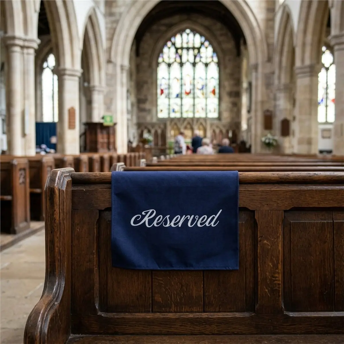 goodDT 12 Pieces Reserved Seating Signs for Chairs 22 Inch Reserved Signs for Church Pews Cloth Placeholder for Restaurant A