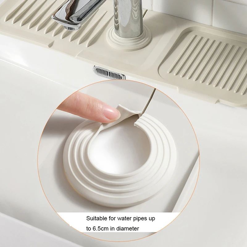 Silicone Faucet Mat Sink Splash Guard Faucet Drainage Pad Thicken Drying Pads Kitchen Bathroom Countertop Protection Mats