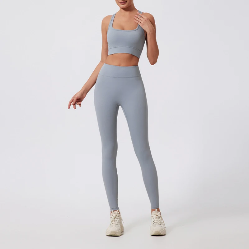 Hearuisavy 2Pcs Shockproof Sports Suits Women Gym Set Women Tracksuit Running Quick-Dry Sports Vest Female Fitness Yoga Set