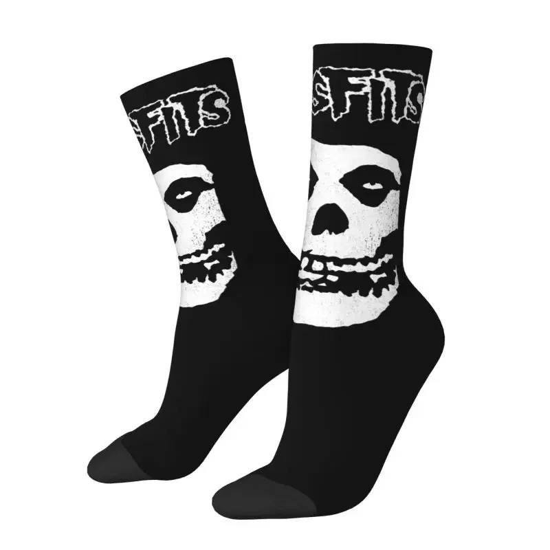 Y2K Music Misfits Men'S Crew Unisex Funny 3D Printed Horror Rock Punk Dress Socks