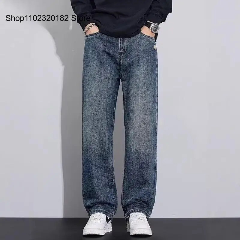 Jeans Men's American Autumn New Fashion Brand High Street Washed Casual Trousers for Men