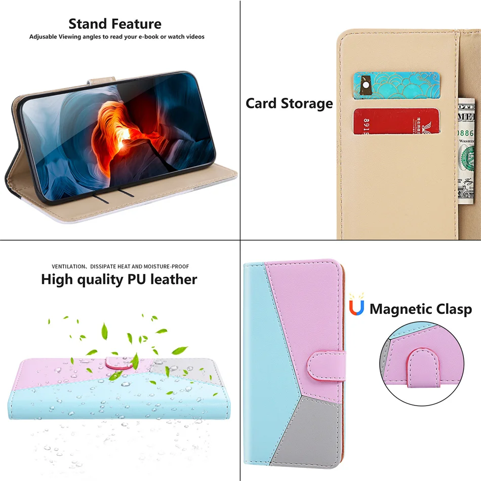 Luxury Three-color Fundas Cover For Nokia 4.2 3.2 2.2 7.2 6.2 2.3 2.4 3.4 5.4 Wallet Card Slot Magnet Lock Case D29G