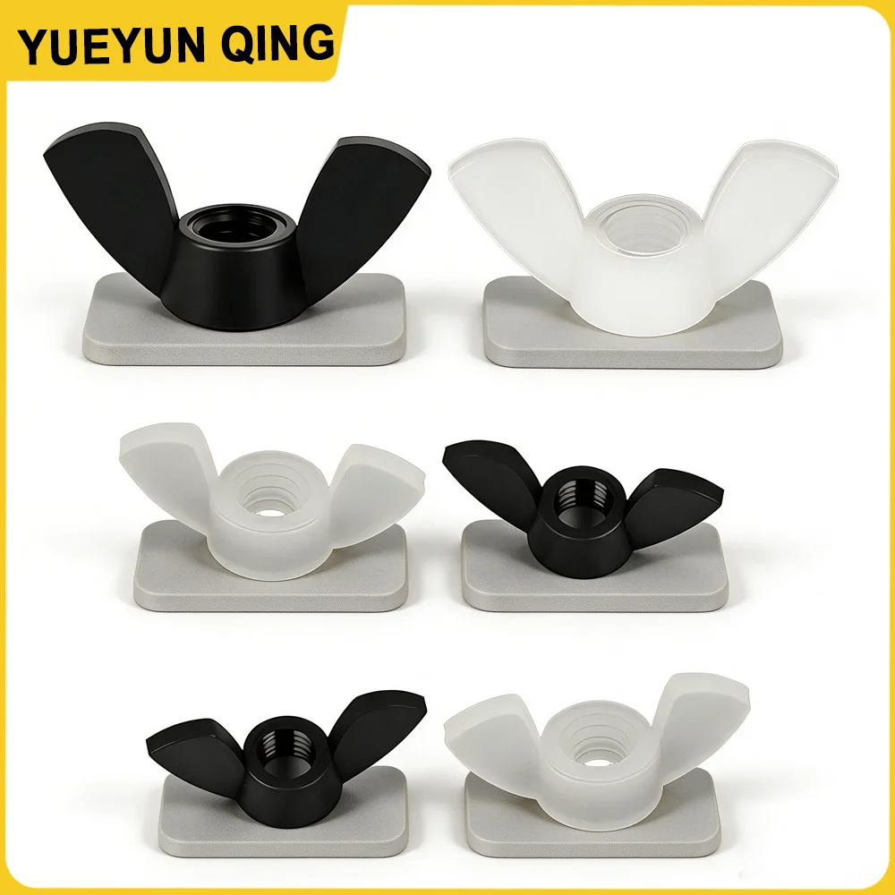 10/20Pcs M3 M4 M5 M6 M8 M10 M12 Nylon Wing Nut White/Black Butterfly Ingot Nut Hand Tight Thumb Nuts Insulation Corrosion