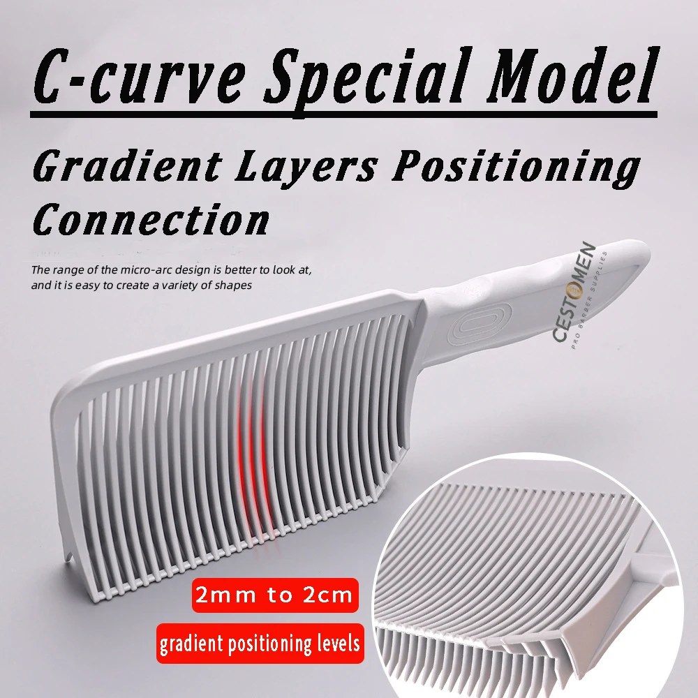 New Curved Fading Comb Heat-resistant Haircut Clipper Comb For Men Professional Barber Flat Top Fade Combs Salon Styling Tools