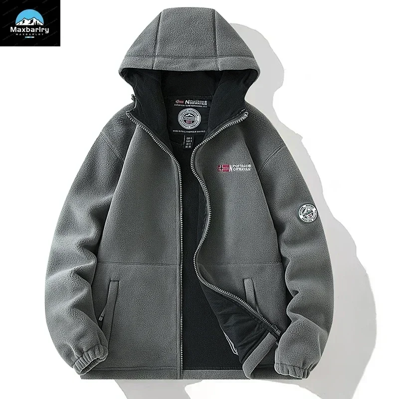 Men's High Quality Hoodie Korean Fashion Casual Loose Zipper Sweatshirt Versatile Fleece Thickened Warm Men's Clothing Winter