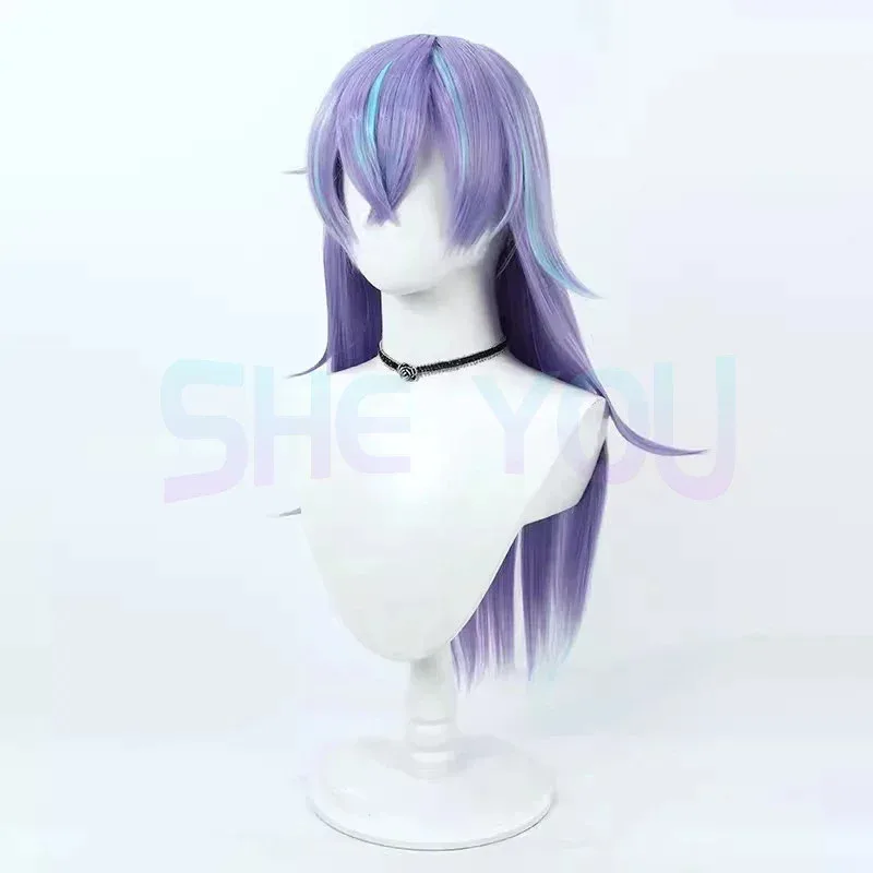 Hoshirube Sho Cosplay Purple Blue Mixed 70cm Long Heat Resistant Synthetic Hair Halloween Party Role Play Free x;3,v'6.f;9,