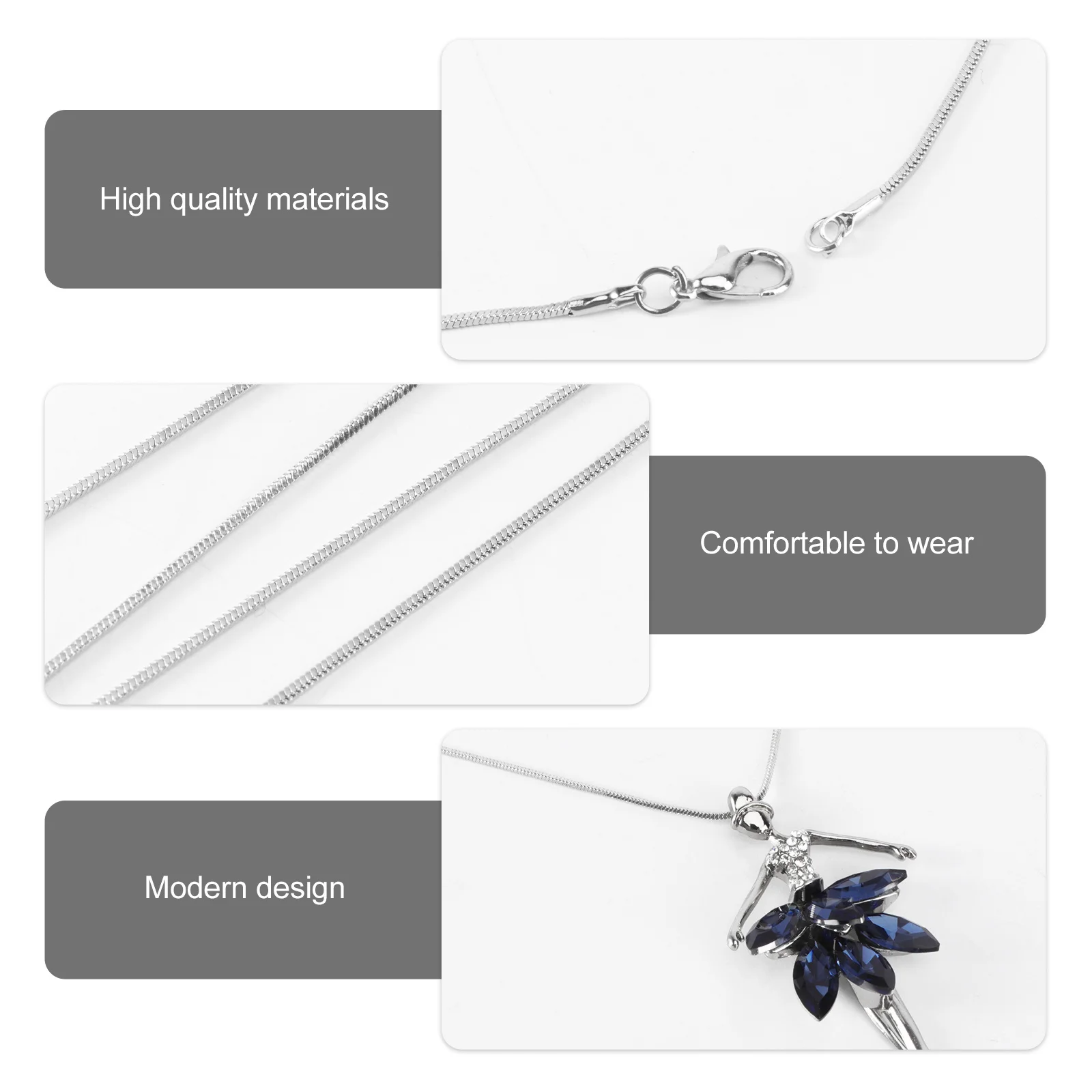 

Ballet Girl Pendant Necklace Blue Elegant Ballet Dancer Chain Lightweight Durable Jewelry Gift for Women Teens