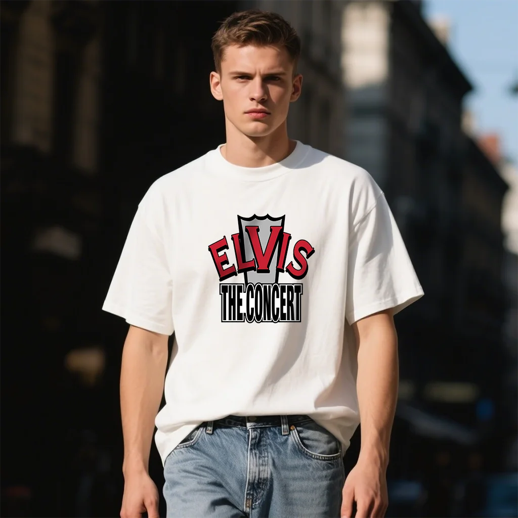 Funny T-shirts Y2k Cotton Shirt Man Black Men's Short Sleeve E-ELVIS T-shirt New in Tops and T-shirts Graphic Men's Clothing