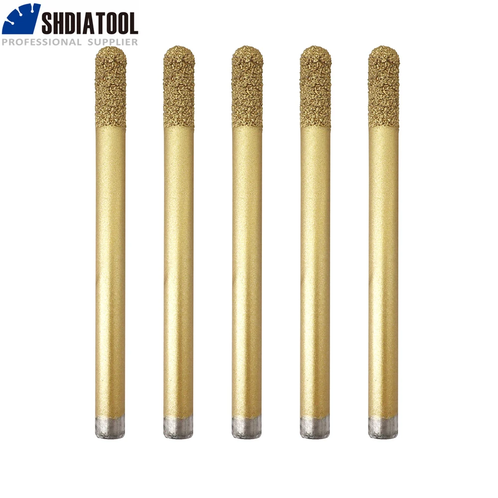 SHDIATOOL Router Bit Diamond Brazed Stone Ball Hand Engraving Milling Cutter Profile Tool Grinding Carving Knife CNC Machine