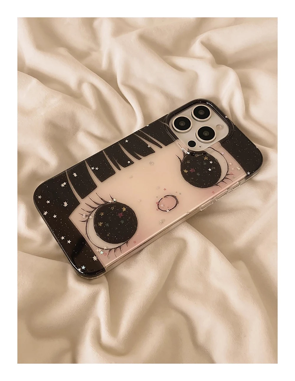 Cartoon Anime Glänzende Augen Niedliche Handyhülle für iPhone 17 16 15 14 13 18 Pro Max Mädchen Glitzernde Große Augen Rückseiten-Handyhülle Capa – Detail 13