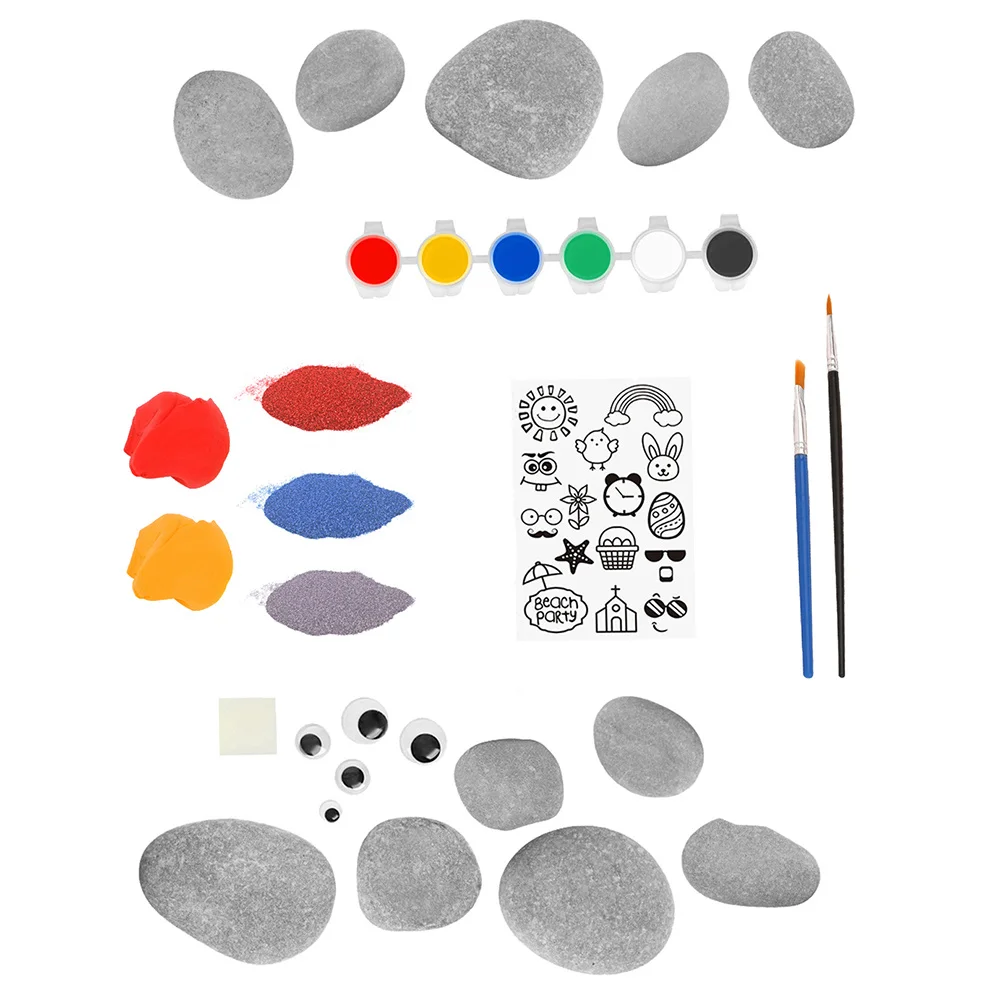 

1Set Stones Painting Kit DIY Arts Crafts Set Handpainted Rocks Creative Drawing Supplies Home Decor Imagination Motor