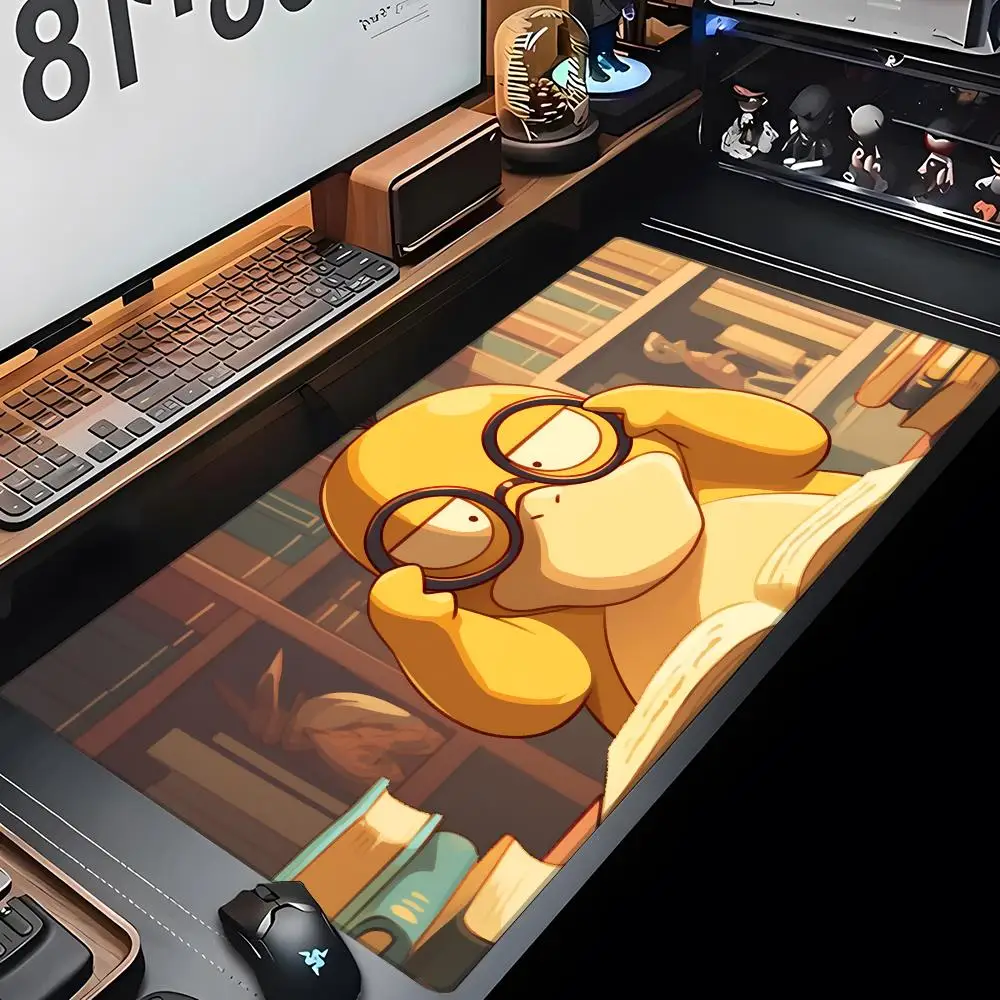 

MINISO-Cute C-Cyndaquil Psyduck Mouse Pad Gaming Mousepad Abstract Large 900x400x5mm MouseMat Gamer XXL Mause Carpet PC Desk