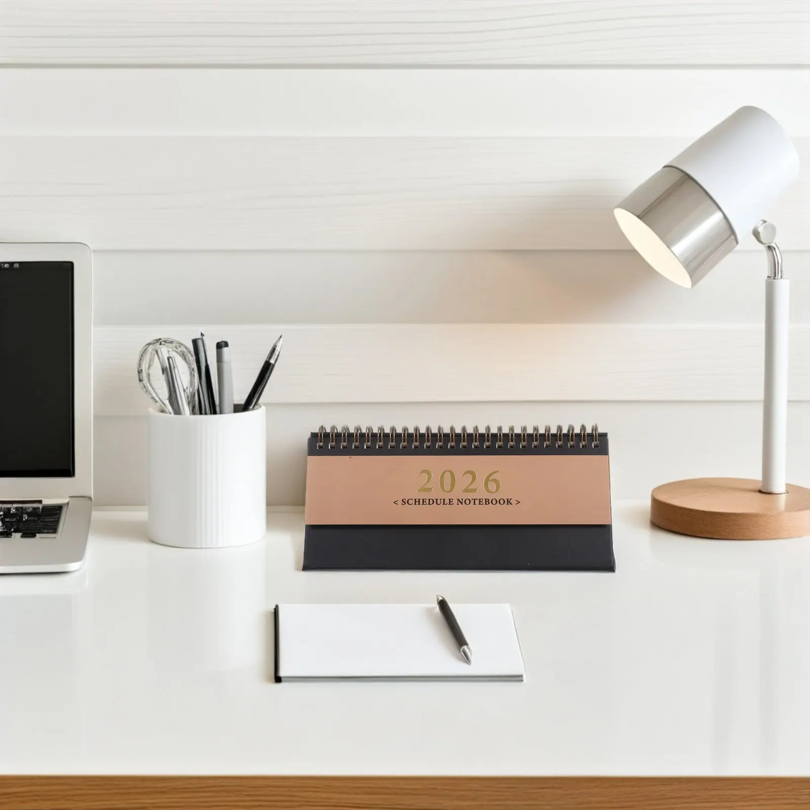 

Small Standing Flip Desk Calendar 2025-2026 Portable Mini Horizontal Monthly Planner Thick Paper Twin-Wire Binding Office School