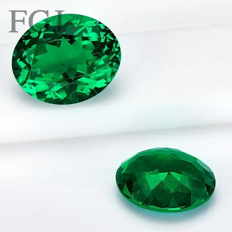 Factory Price Lab Grown Colombia Emerald Oval Shape Green Color Gems For Diy Jewelry Earrings Material Selectable AGLCertificate