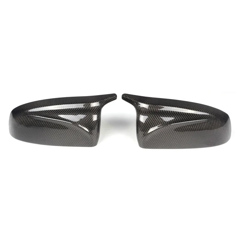 Auto Car Rear View Side Mirror Cover TrimFor BMW X5 E70 X6 E71 2008-2013 Bright black Carbon Fiber Style view 3