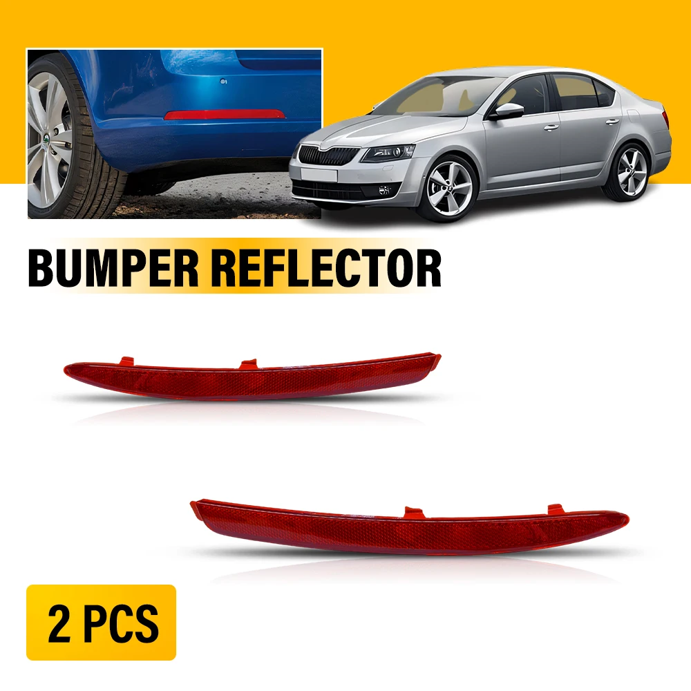 

Left Right Car Side Rear Bumper Reflector Fits Skoda Octavia 2008-2013 Red Lens Taillight Warning Lights Signal Lamps 1Z0945105