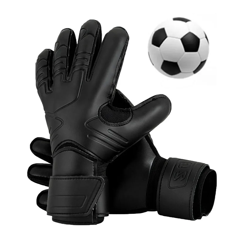 1 Pair Anti-Slip Kids Goalie Gloves Competition Size 5-10 Rubber Goalkeeper Gloves Cushioning Double Layer Wrist Play Football