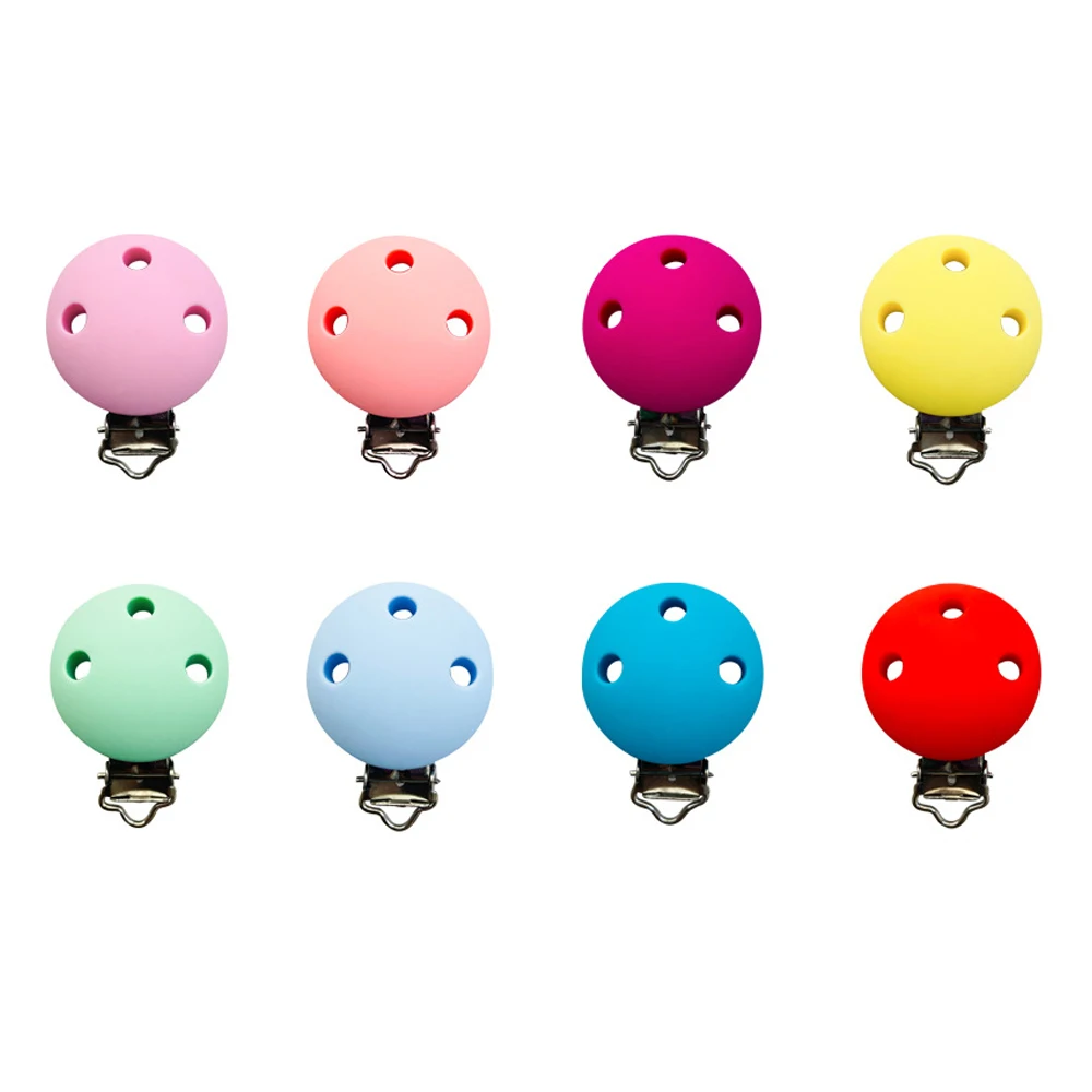 

2Pcs Color Baby Silicone Clips Round Shape Pacifer Clips For DIY Pacifer Chain Jewelry Making Bulk Crafts Wholesale Accessories