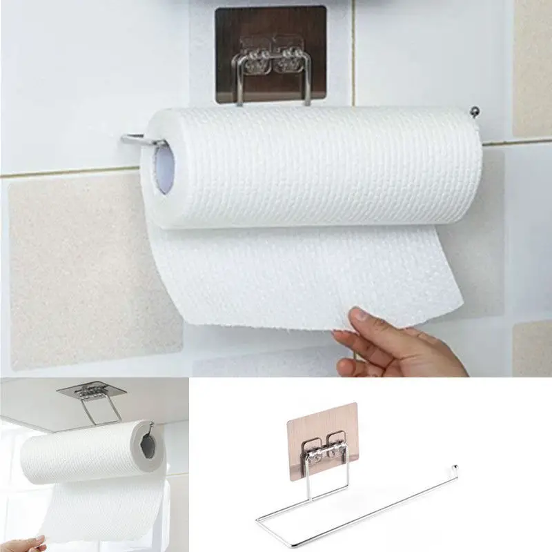 

Punch Free Kitchen Bathroom Toilet Pape Storage Rack Roll Paper Rack Towel Holder Rack Stand Toilet Paper Stand Rack for Kitchen