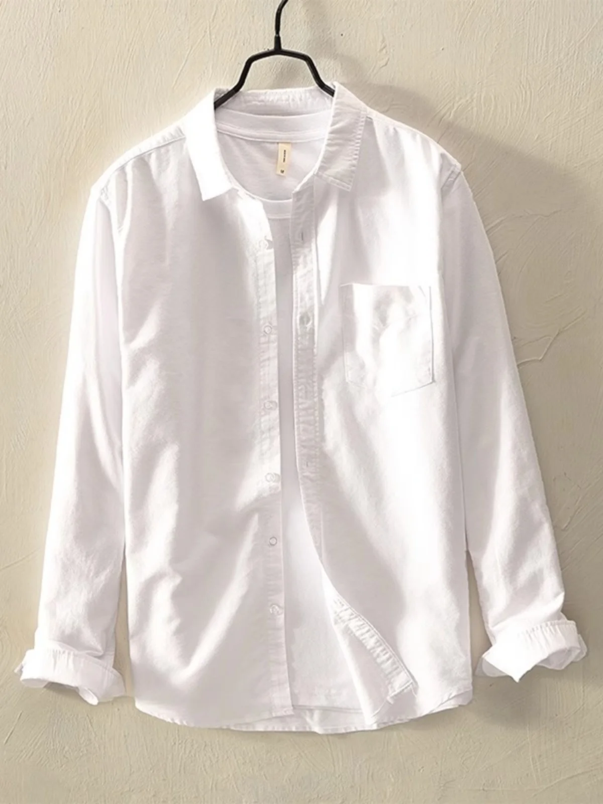 Loose Fit Men's Long Sleeve Pure Cotton Casual Shirt Spring Autumn Trendy Versatile Japanese Style Loose Color Block Jacket
