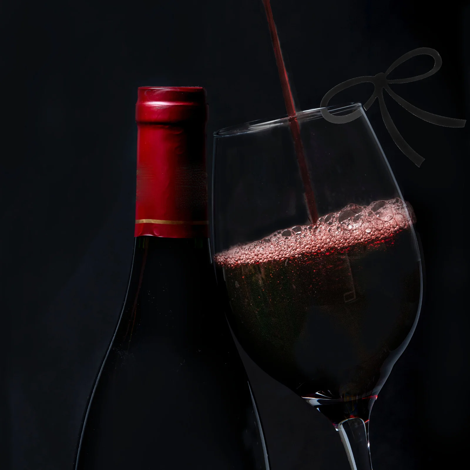 

20Pcs Bowknot Drink Markers Black Reusable Acrylic Wine Glass Charms for Party Cocktail Dinner Decorations Bow Drink Label