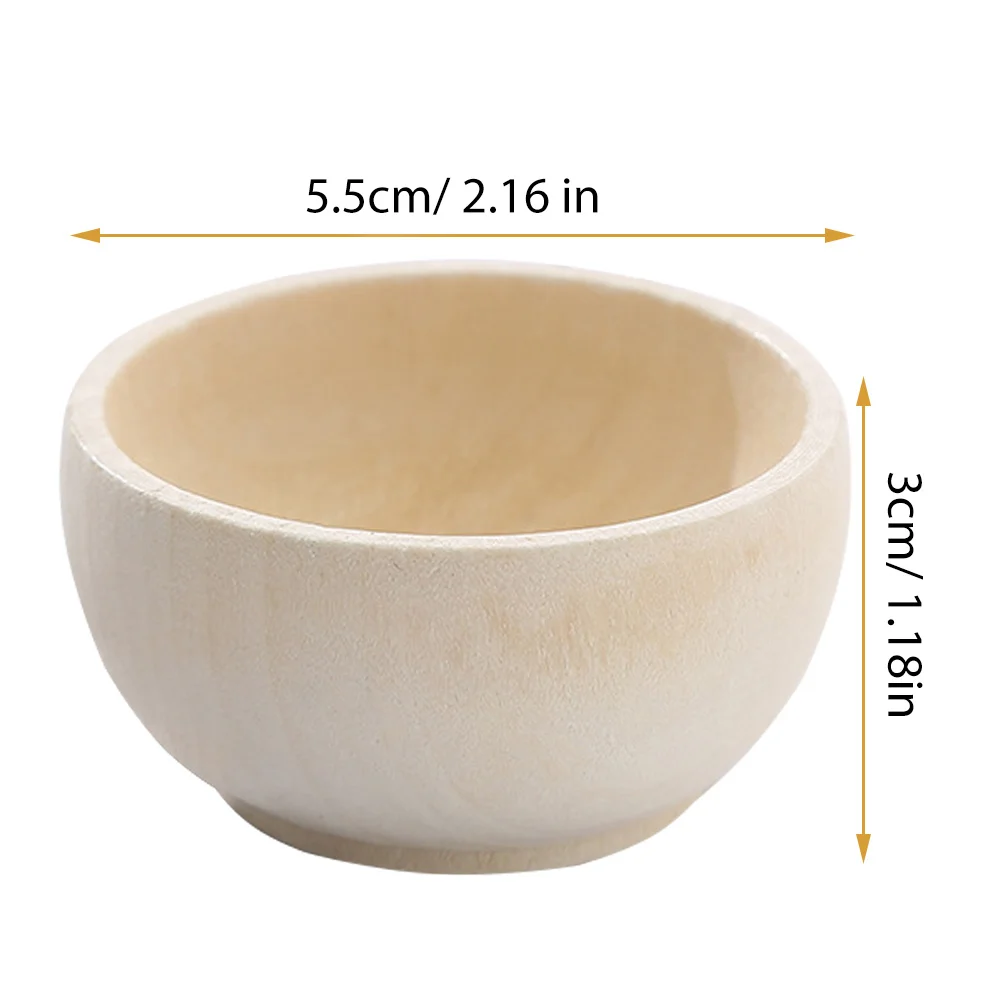 4 Pcs Toy Room Small Wooden Bowl Child House Miniature Bowls Craft Supplies Toys for DIY