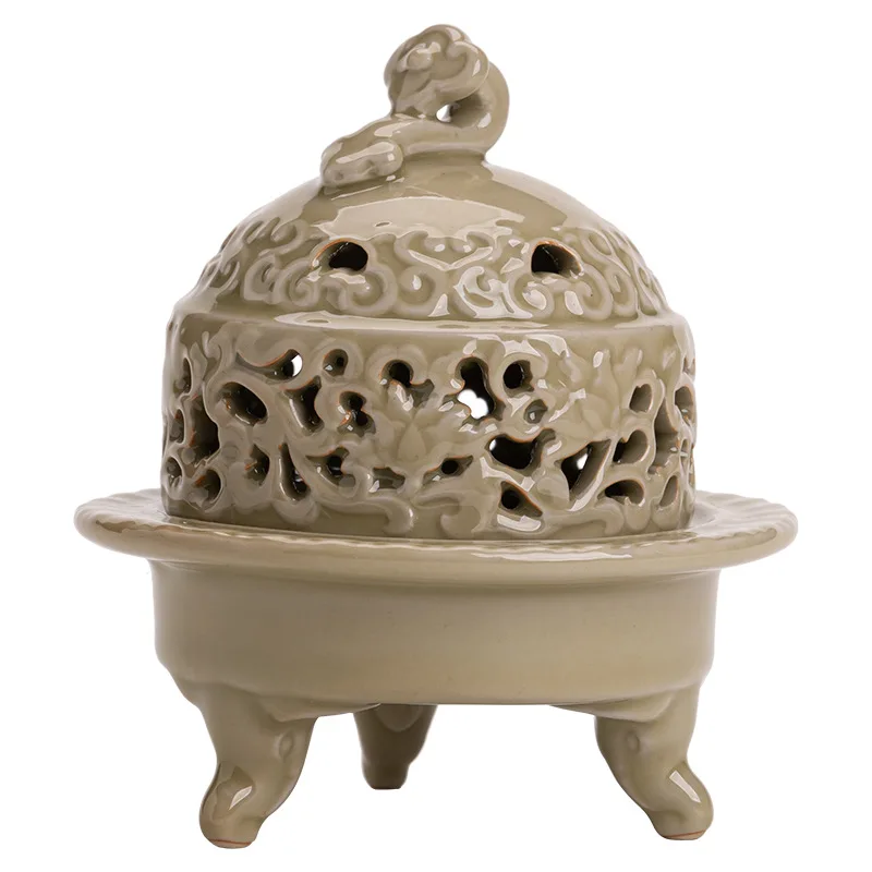 Celadon plate ceramics, Ruyi antique incense burner
