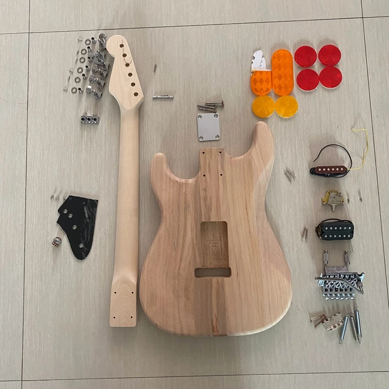 diy natural wood color Eddie Van Halen Heavy Relic Red Franken 5150 Electric Guitar Tremolo Bridge real  reflector