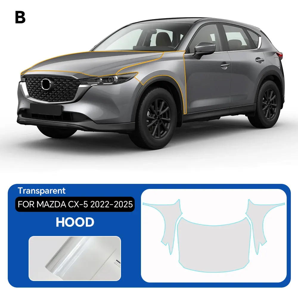 

8.5Mil TPU Bumper Paint Protection Film For Mazda CX-5 2022-2025 Pre-cut PPF Matte And Clear Bra Car Body Anti-Scratch Resistant